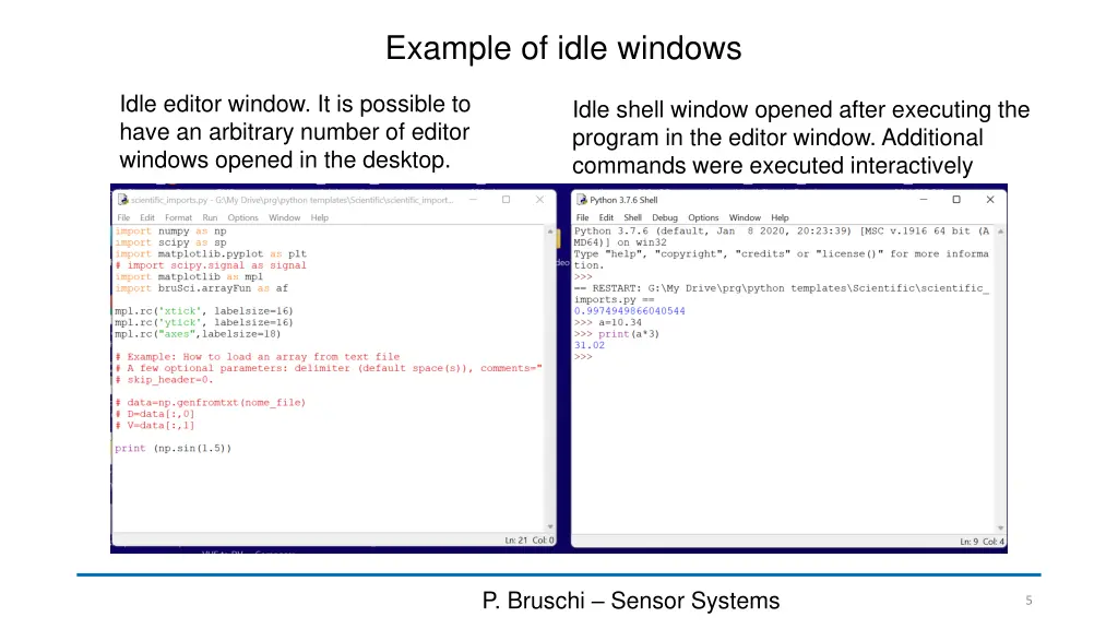 example of idle windows
