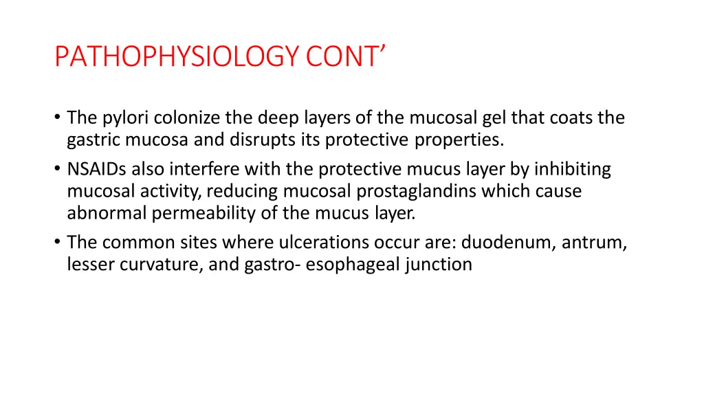 pathophysiology cont