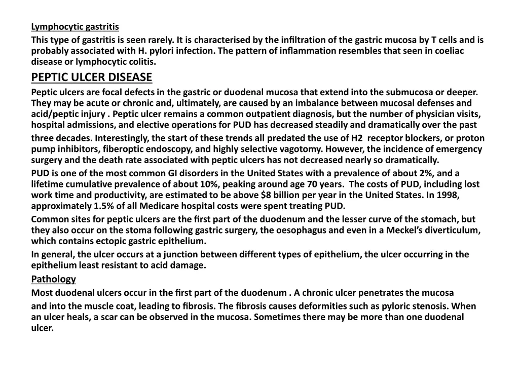 lymphocytic gastritis this type of gastritis