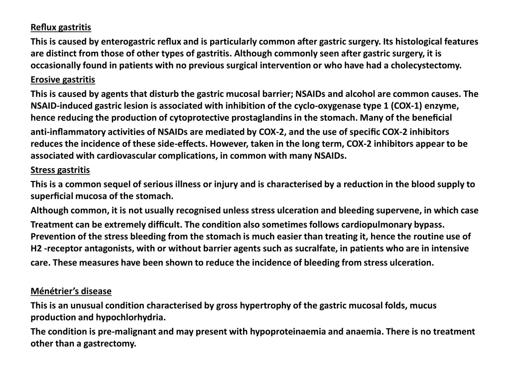 reflux gastritis this is caused by enterogastric