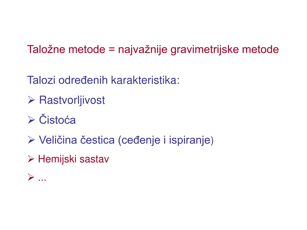 talo ne metode najva nije gravimetrijske metode