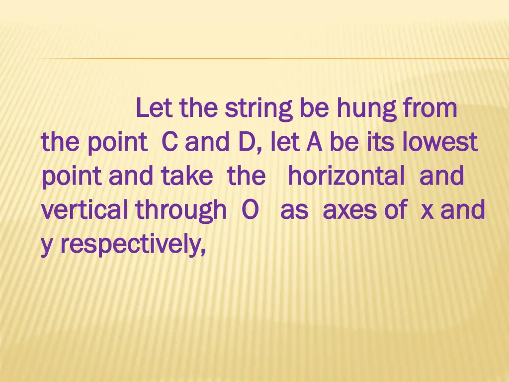 let the string be hung from let the string