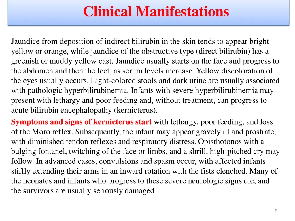 clinical manifestations