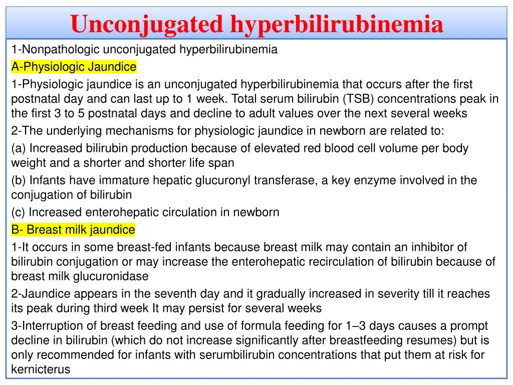 unconjugated hyperbilirubinemia 1 nonpathologic