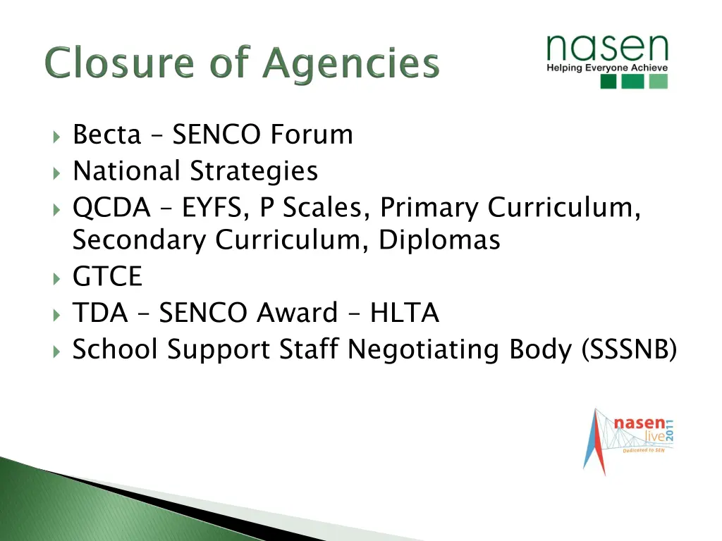 becta senco forum national strategies qcda eyfs
