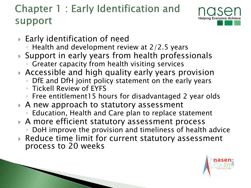 early identification of need health
