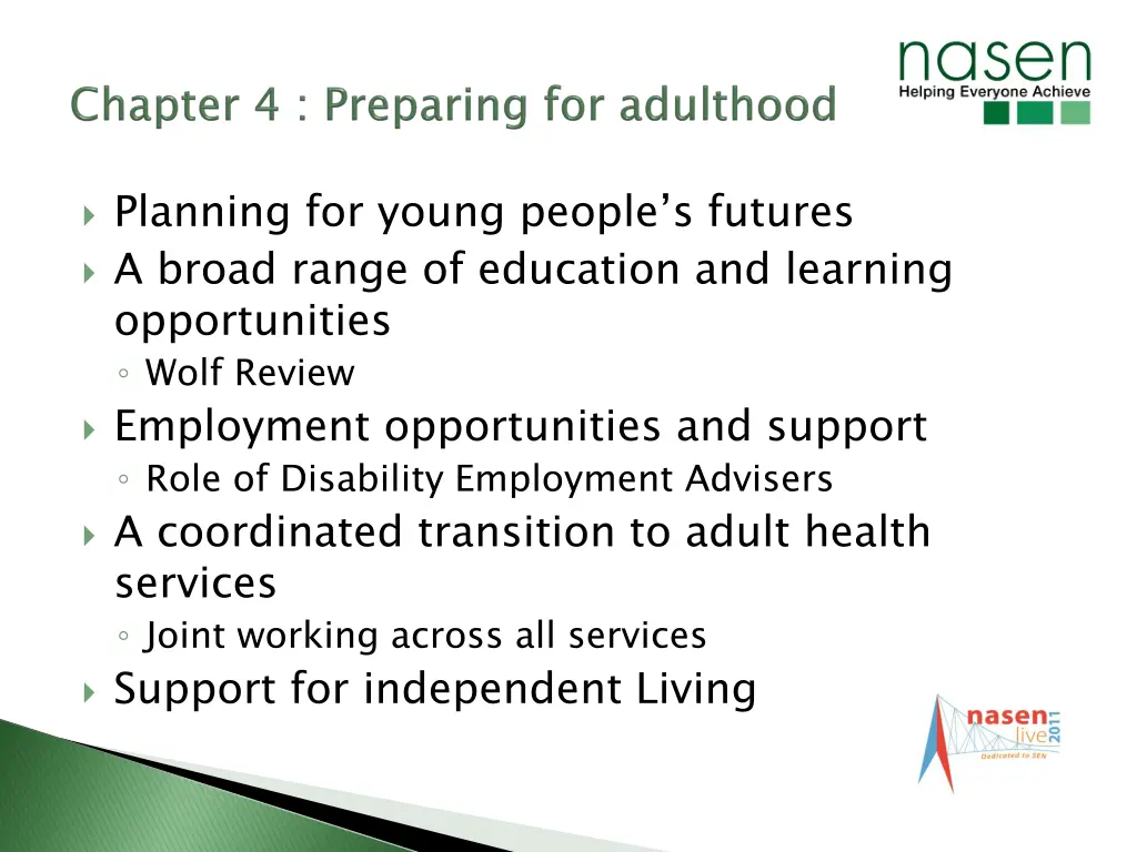 planning for young people s futures a broad range