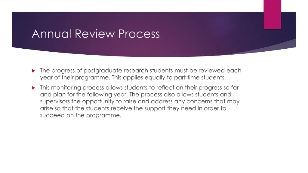 annual review process