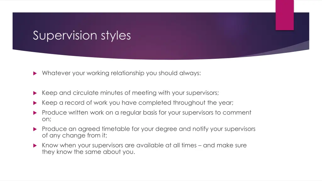 supervision styles