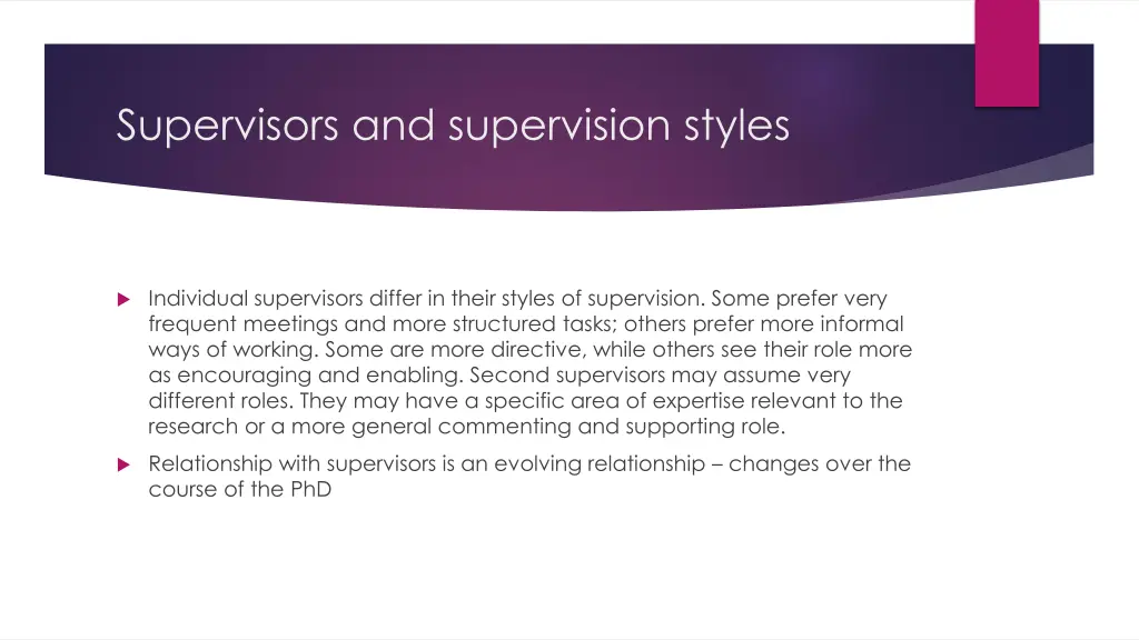 supervisors and supervision styles