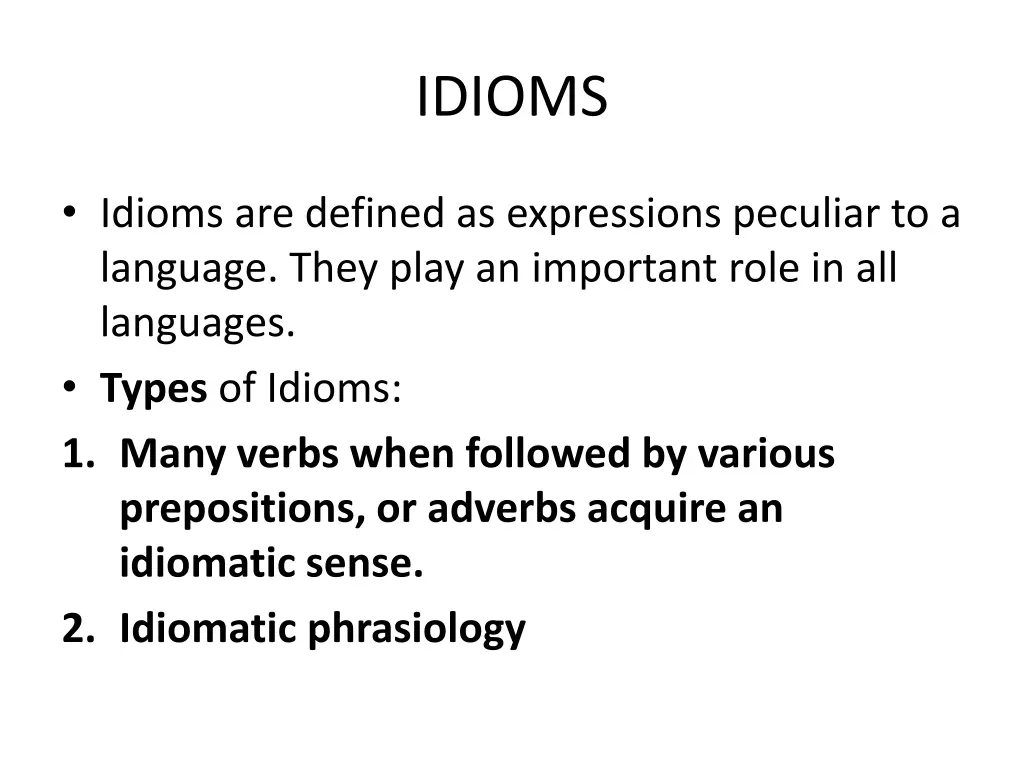 idioms