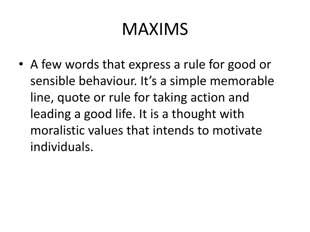 maxims