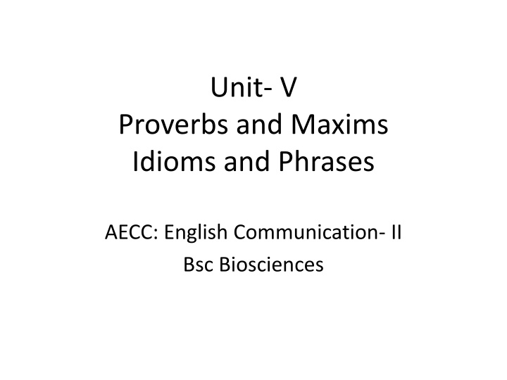 unit v
