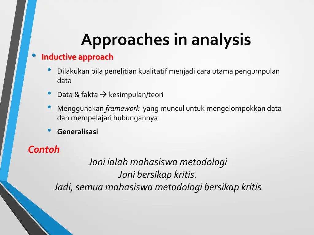approaches in analysis inductive approach