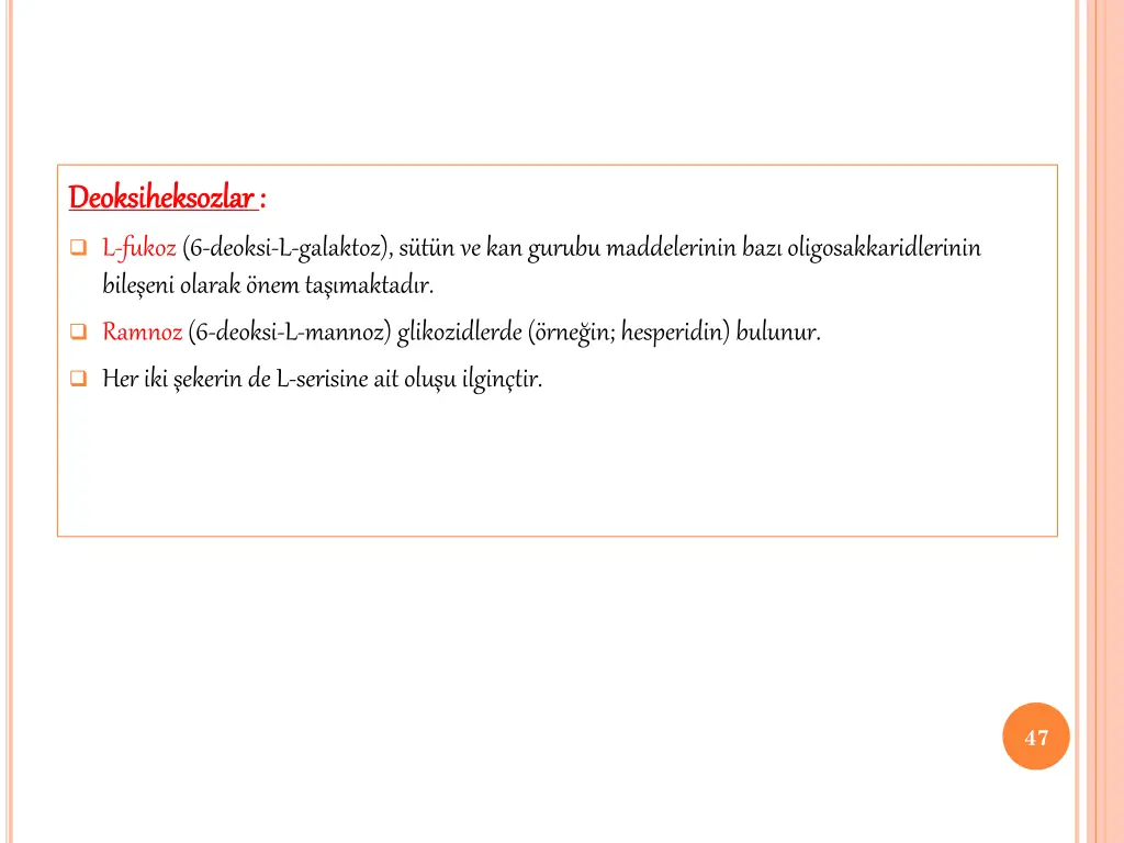 deoksiheksozlar deoksiheksozlar