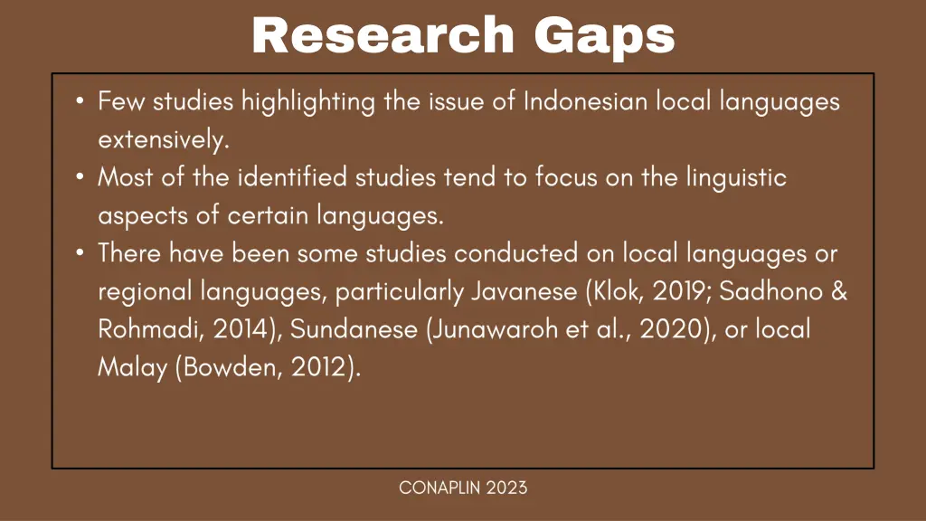 research gaps