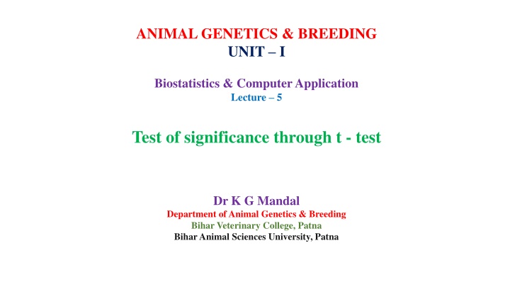 animal genetics breeding unit i