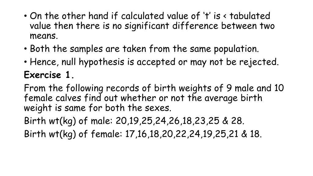 on the other hand if calculated value