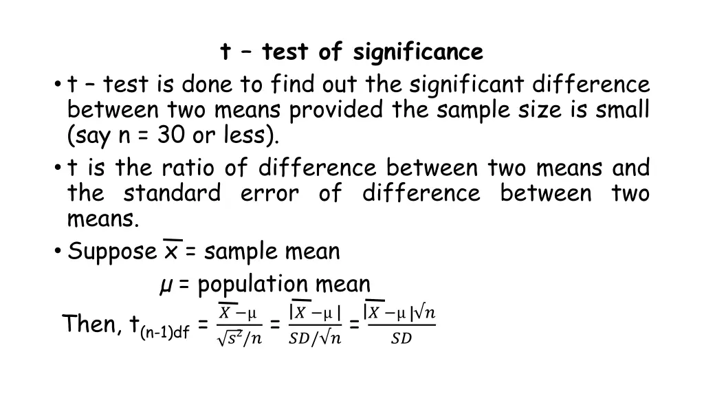 t test of significance