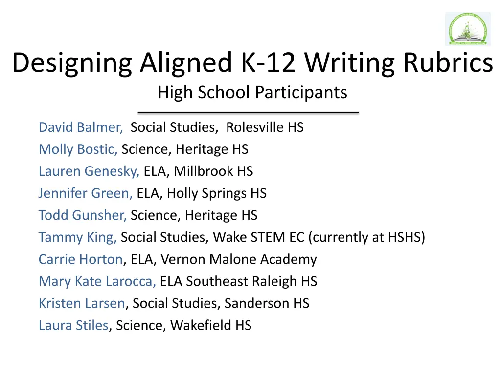 designing aligned k 12 writing rubrics high