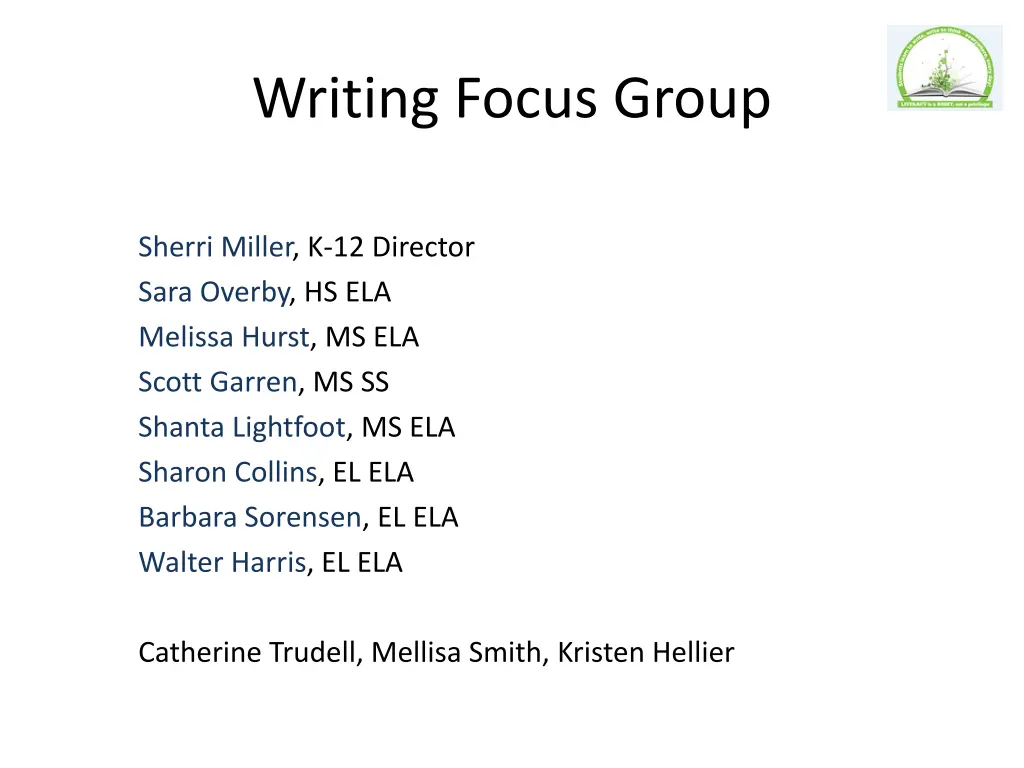 writing focus group