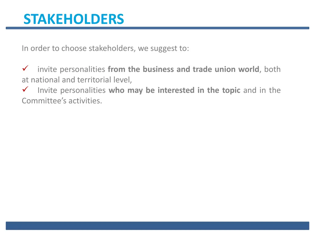 stakeholders