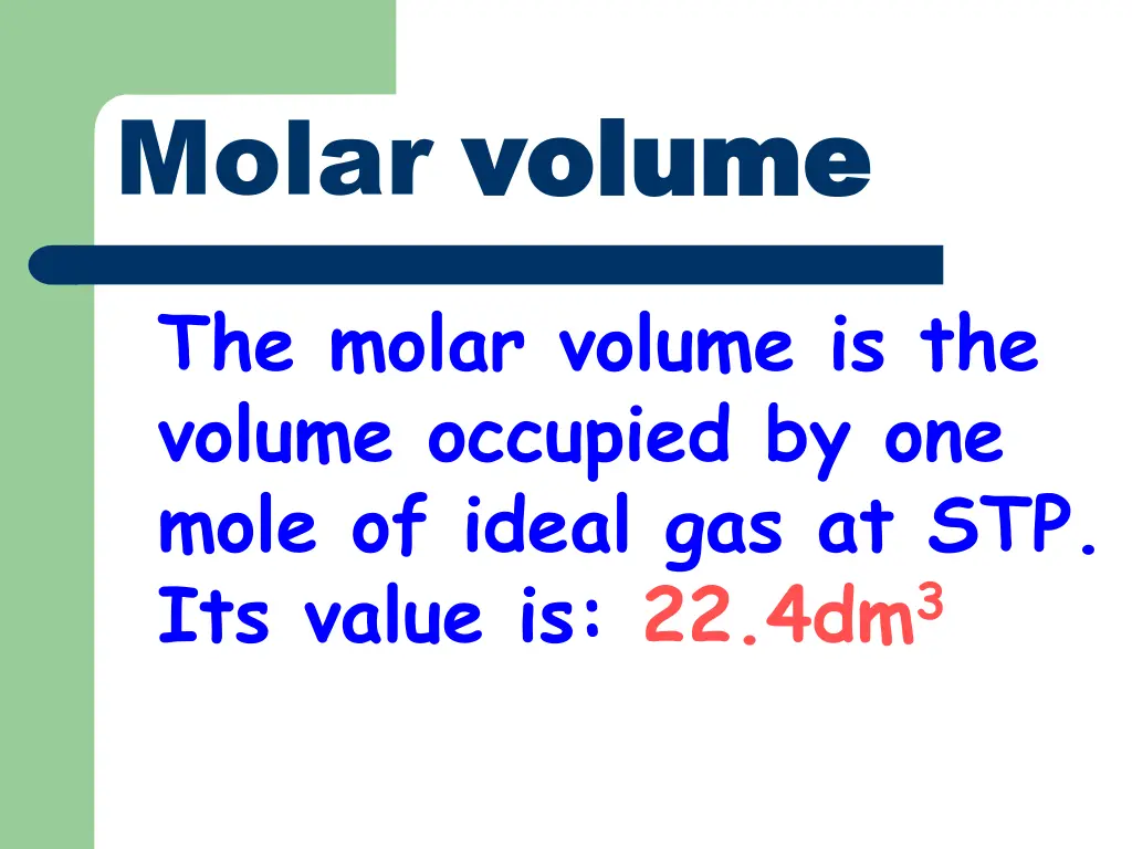 molar volume volume