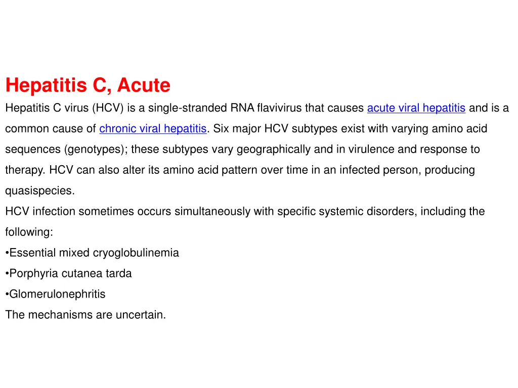 hepatitis c acute hepatitis c virus