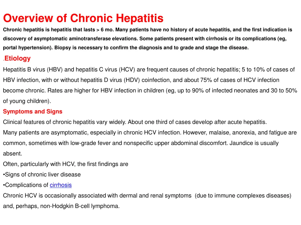 overview of chronic hepatitis chronic hepatitis