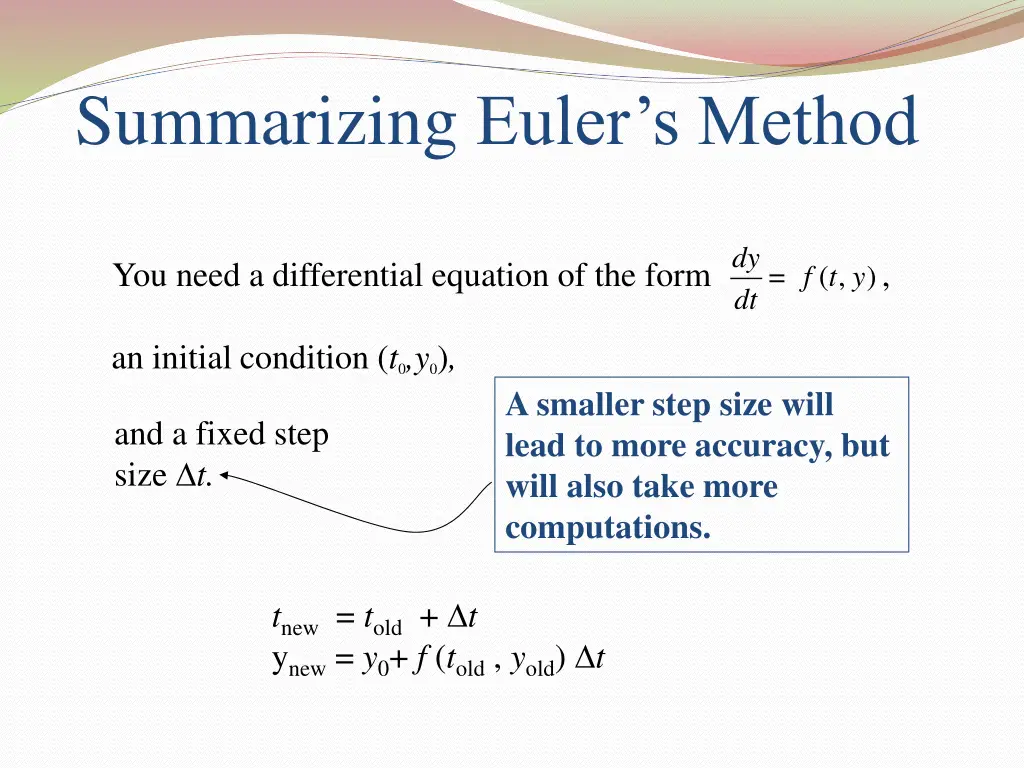 summarizing euler s method