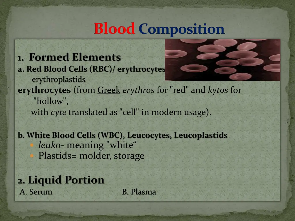 blood composition