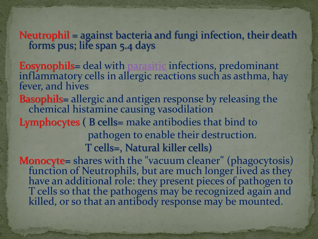 neutrophil against bacteria and fungi infection