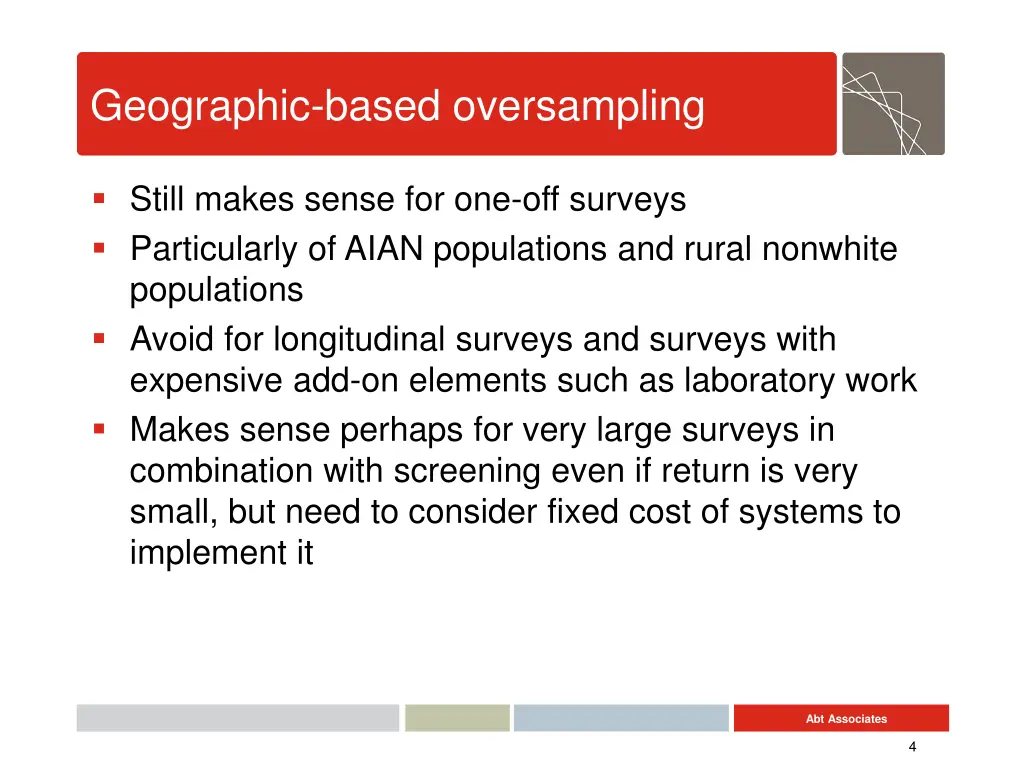 geographic based oversampling