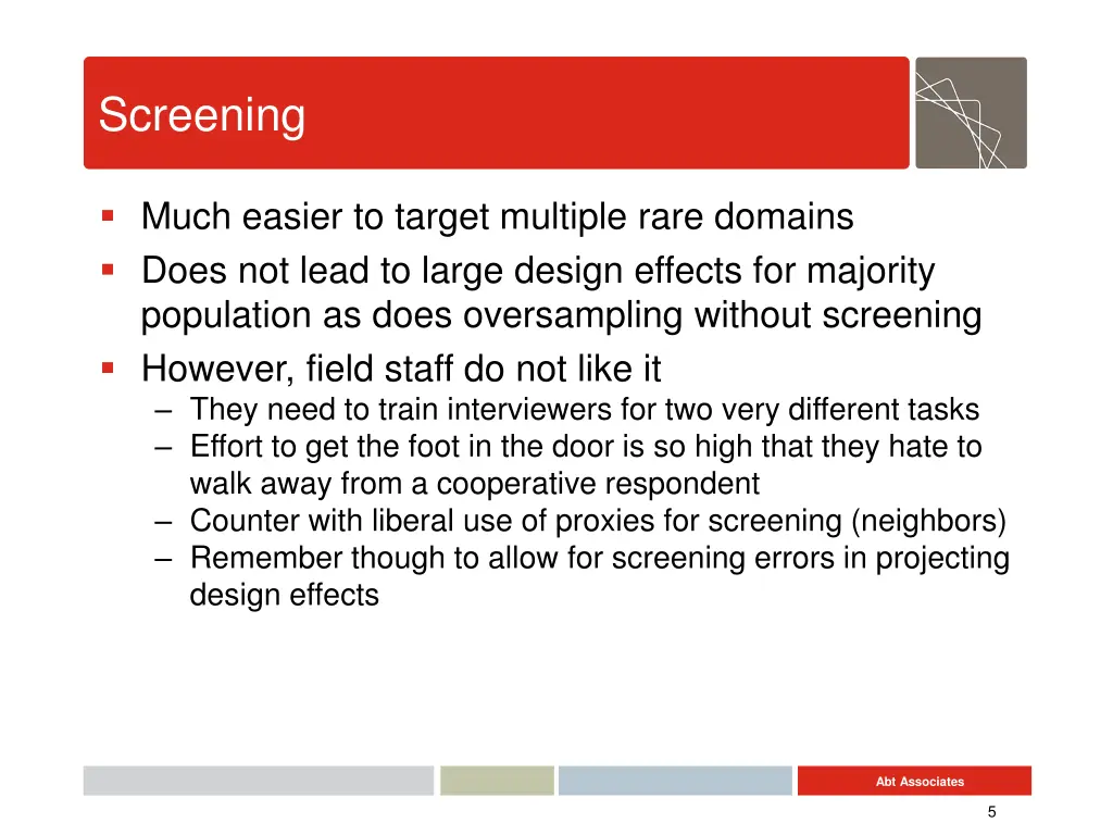 screening