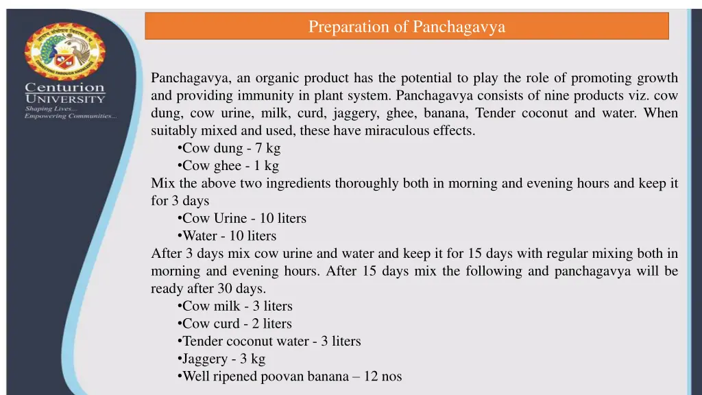 preparation of panchagavya