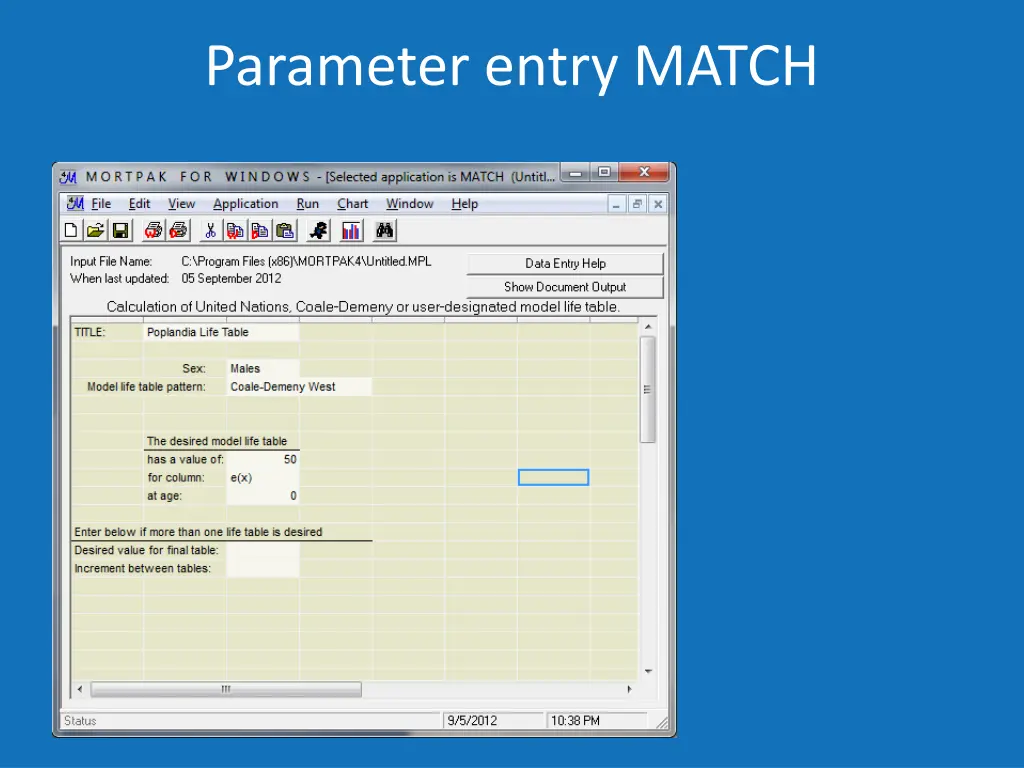 parameter entry match