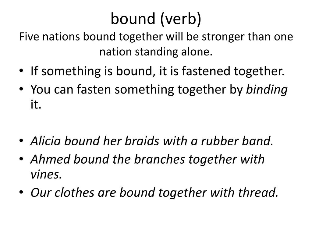 bound verb