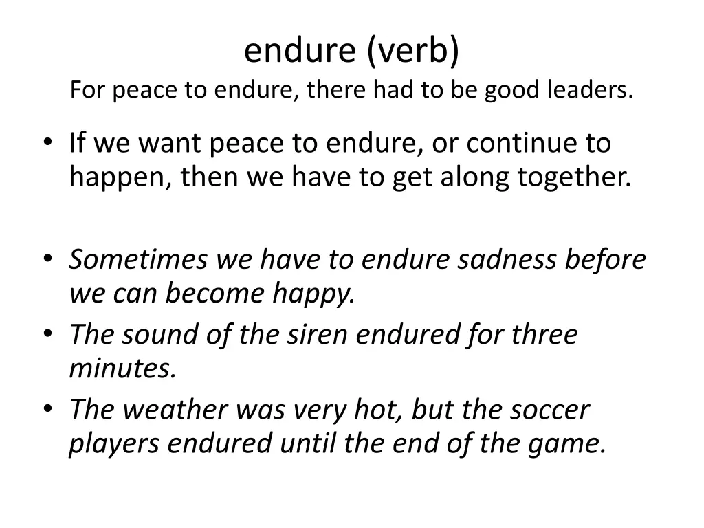 endure verb