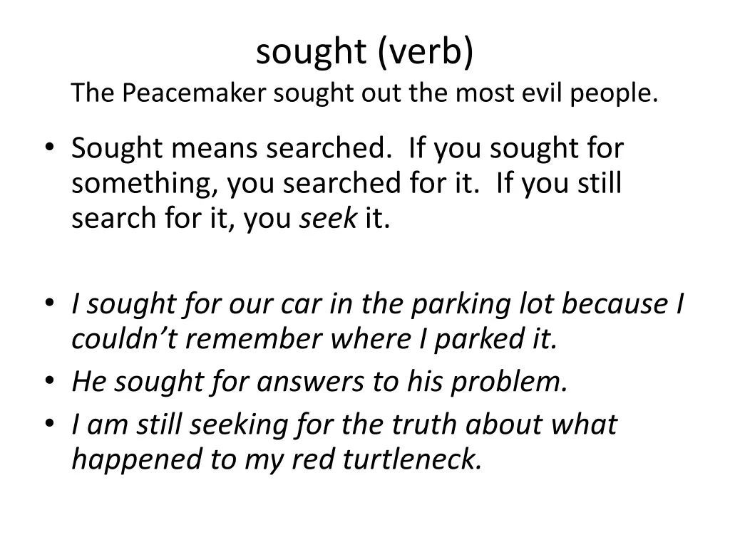 sought verb