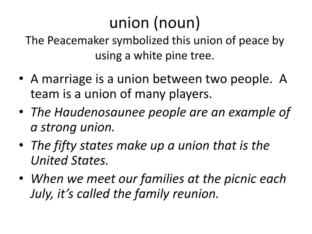 union noun