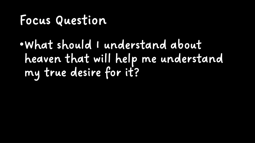 focus question focus question
