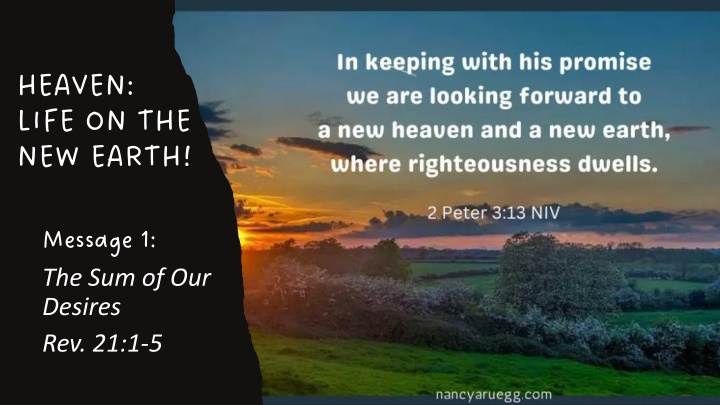 heaven life on the new earth