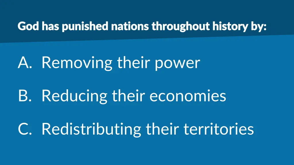 god has punished nations throughout history