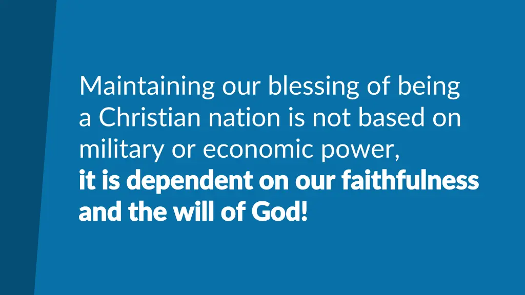 maintaining our blessing of being a christian
