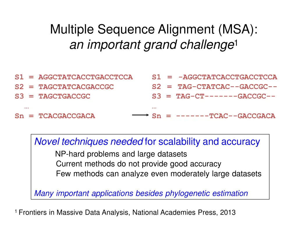 multiple sequence alignment msa an important