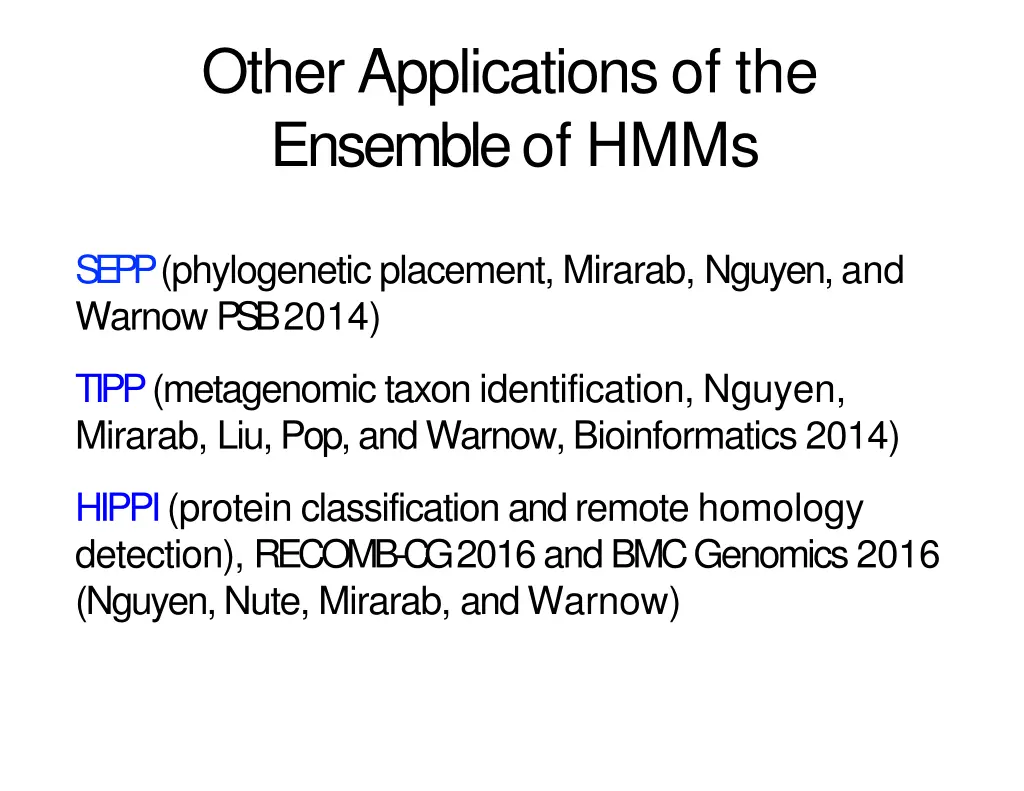 other applications of the ensemble of hmms