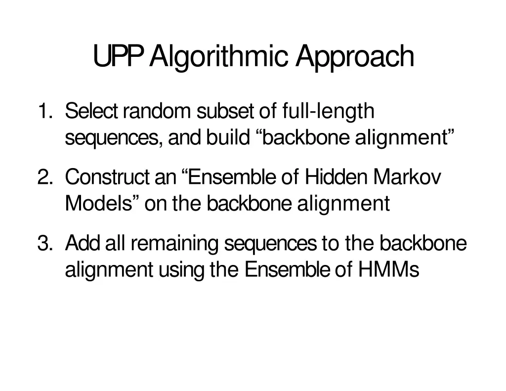 upp algorithmic approach