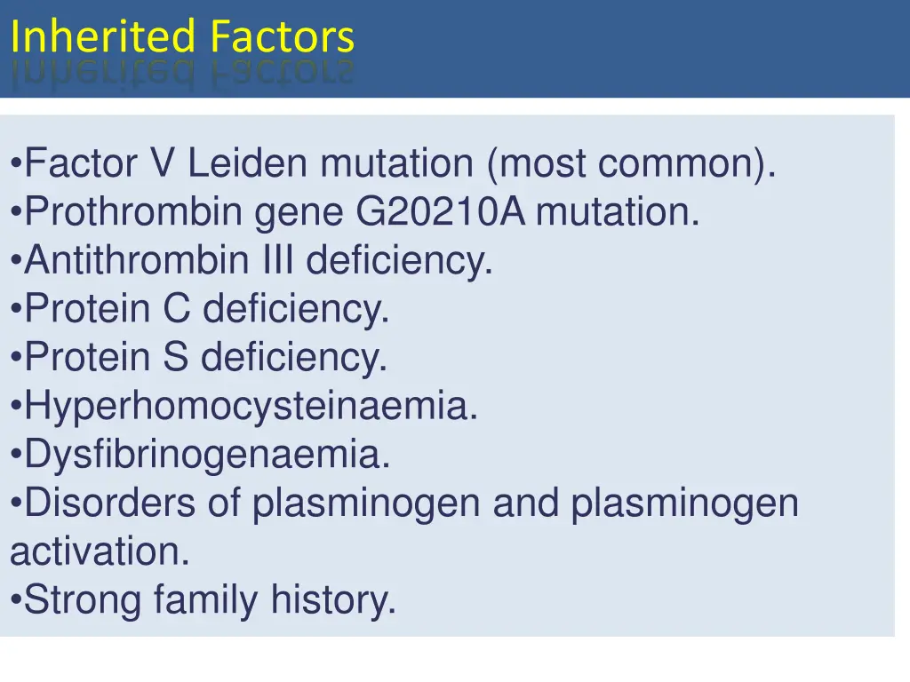 inherited factors