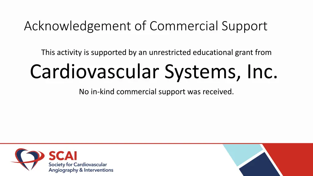 acknowledgement of commercial support
