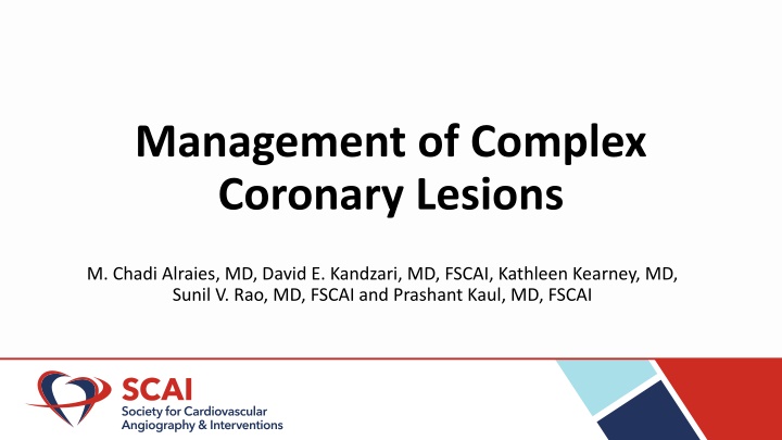 management of complex coronary lesions